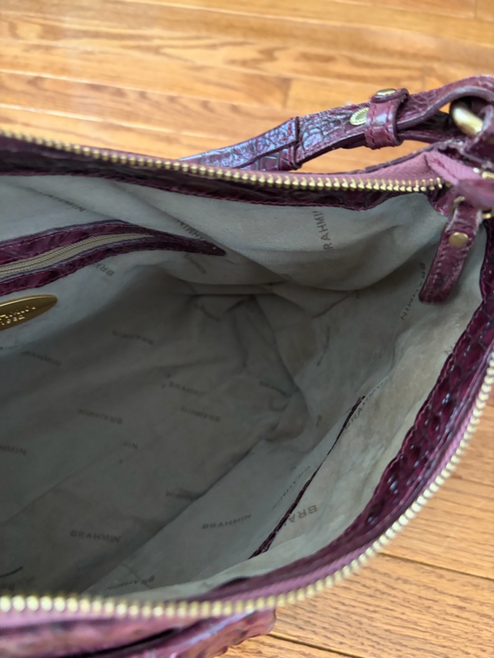 Brahmin Dark Iris Shoulder Bag Hobo Handbag - Picture 11 of 13